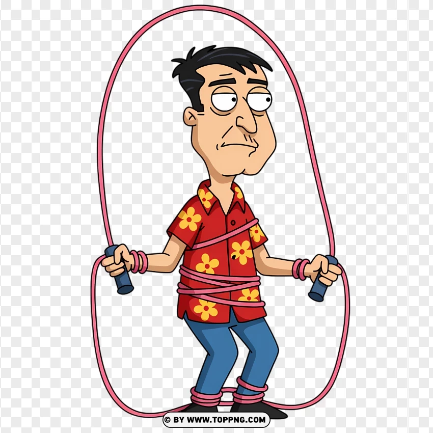 Quagmire Jumping Rope Looking Nervous PNG Transparent Background