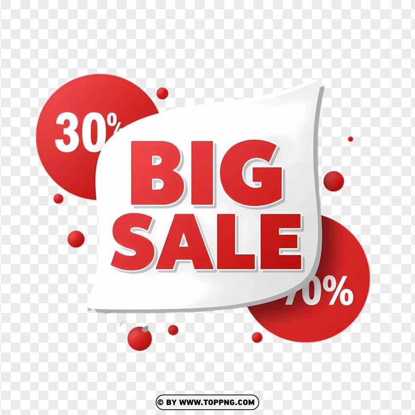 Big Sale Label With 30% Off Discount PNG Transparent Background