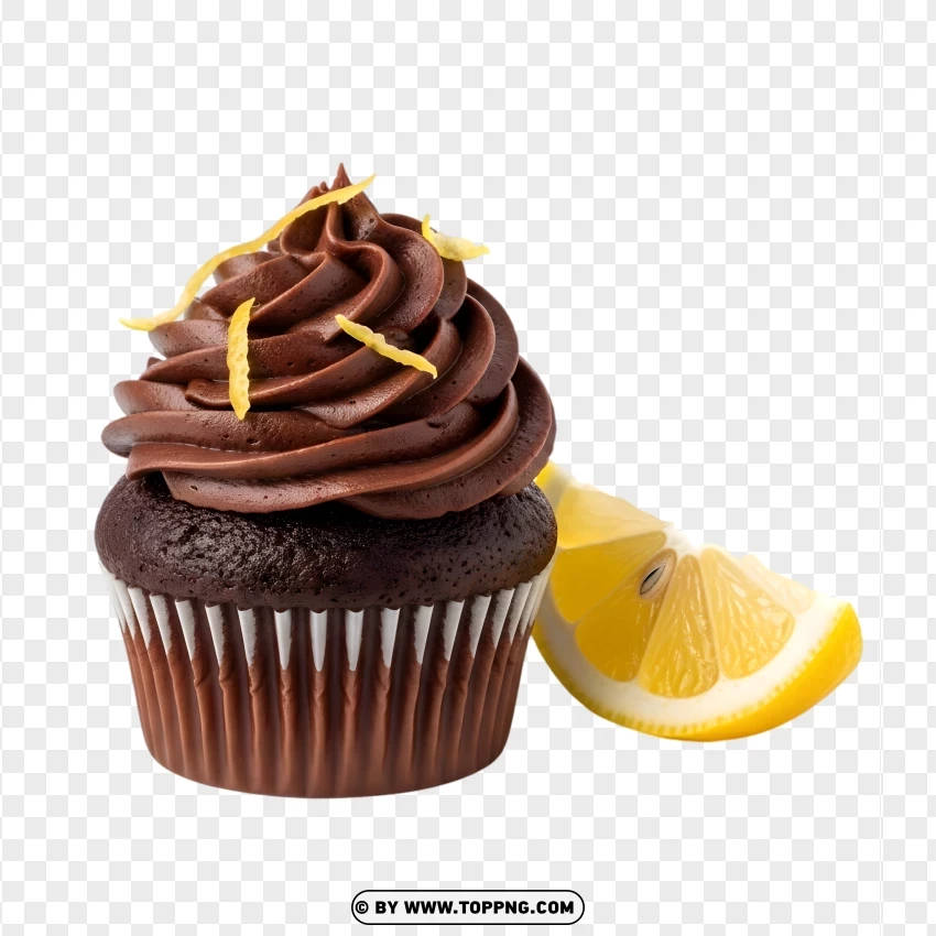 Chocolate Lemon Cupcake Dessert PNG Transparent Background