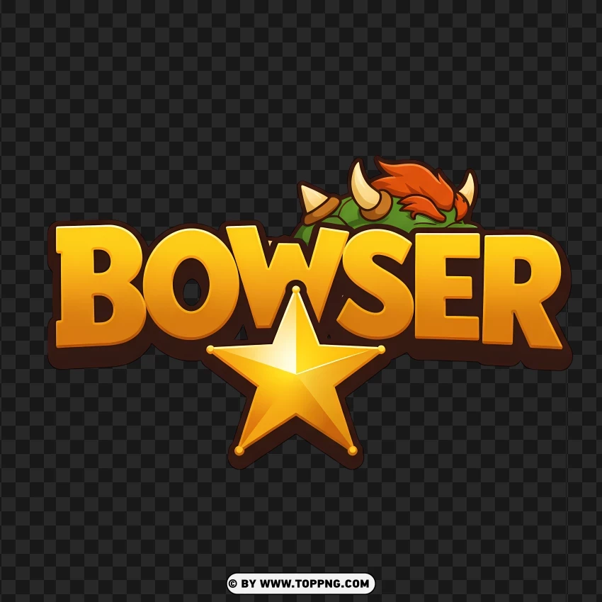 Bowser Text With Star Logo Icon PNG Transparent Background