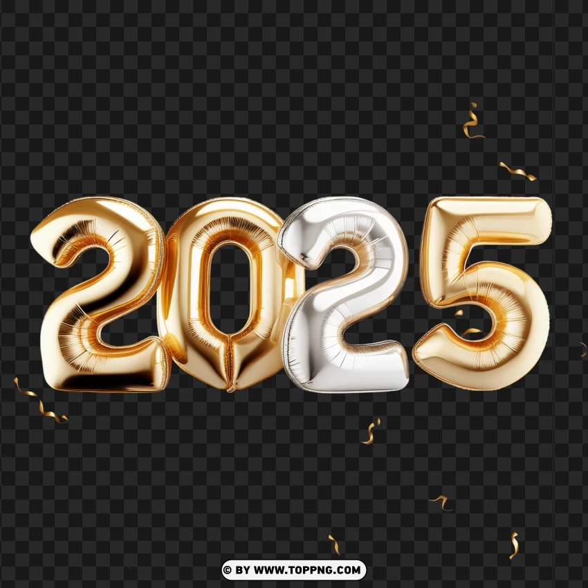 Stylish Golden 2025 Greeting Free Download PNG Transparent Background