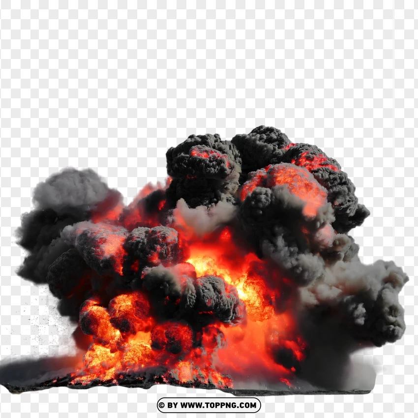 Dynamic Smoke And Fire Blast PNG Transparent Background