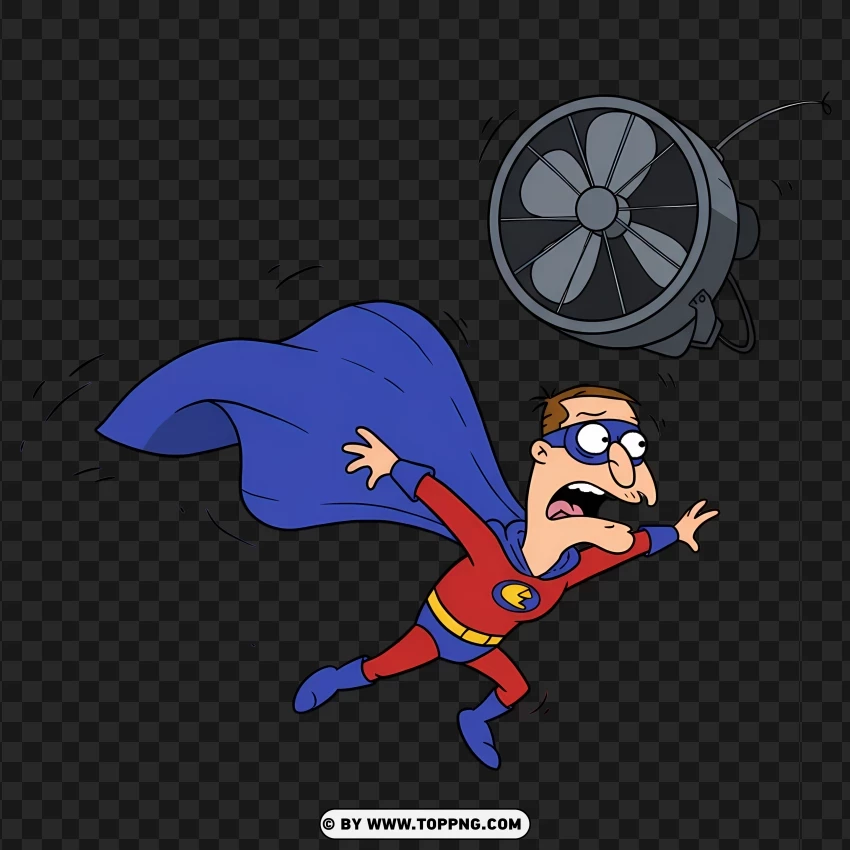 Glenn Quagmire In A Superhero Costume Comic Style PNG Transparent Background