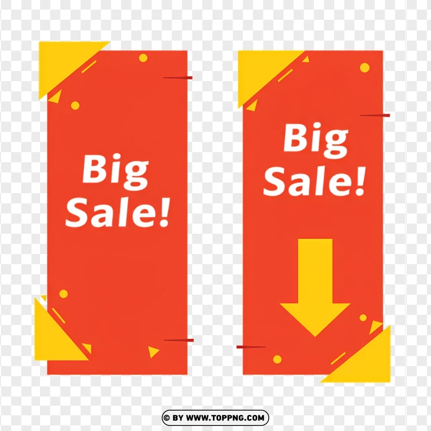 Big Sale Vertical Labels With Promotion PNG Transparent Background