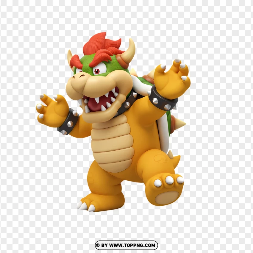 Mini Bowser Running Aggressively Clipart PNG Transparent Background