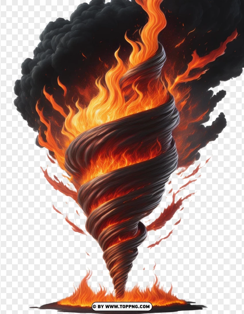 Fire Cyclone In Wild Scene PNG Transparent Background