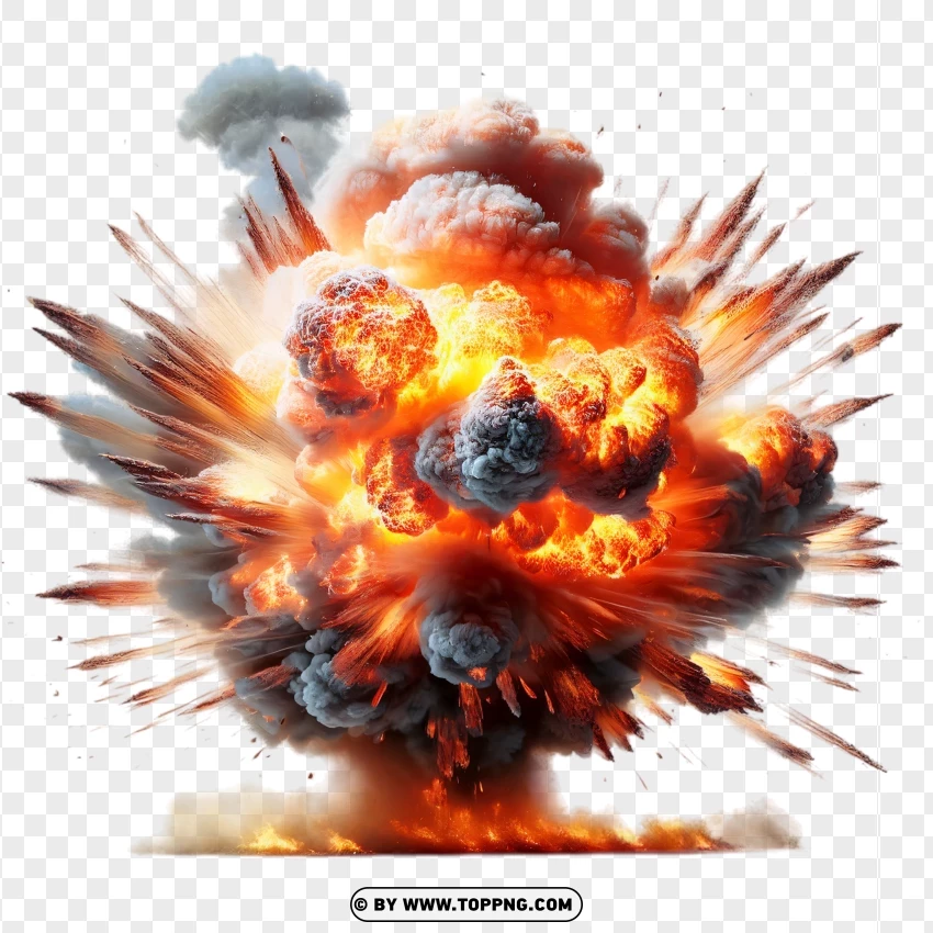 Intense Fire Explosion Without Smoke PNG Transparent Background