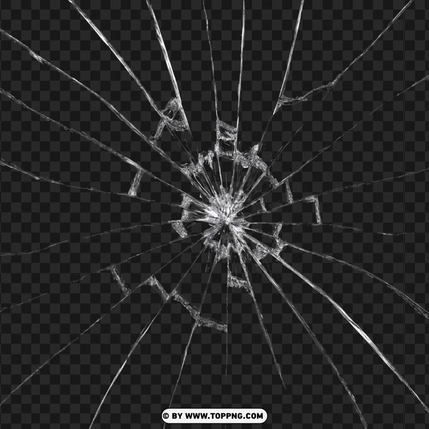 Hd Shattered Glass Hole Effect PNG Transparent Background