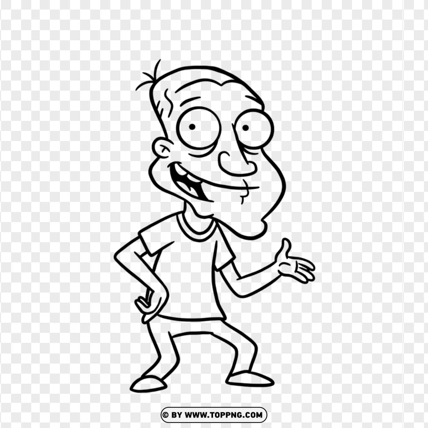 Line Art Of Glenn Quagmire Black And White Sketch PNG Transparent Background