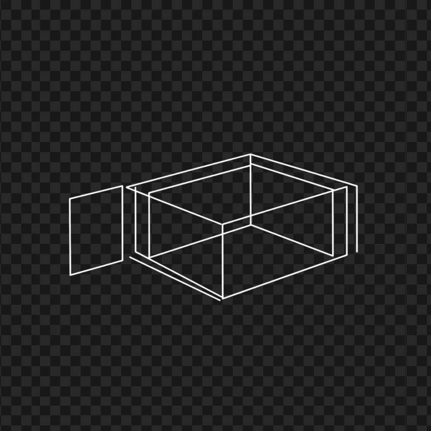 Perspective White Grid Box PNG Transparent Background