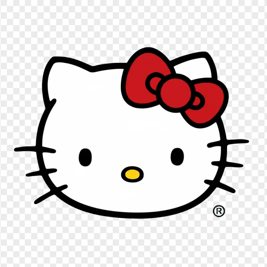 Hello Kitty Face Logo PNG Transparent Background