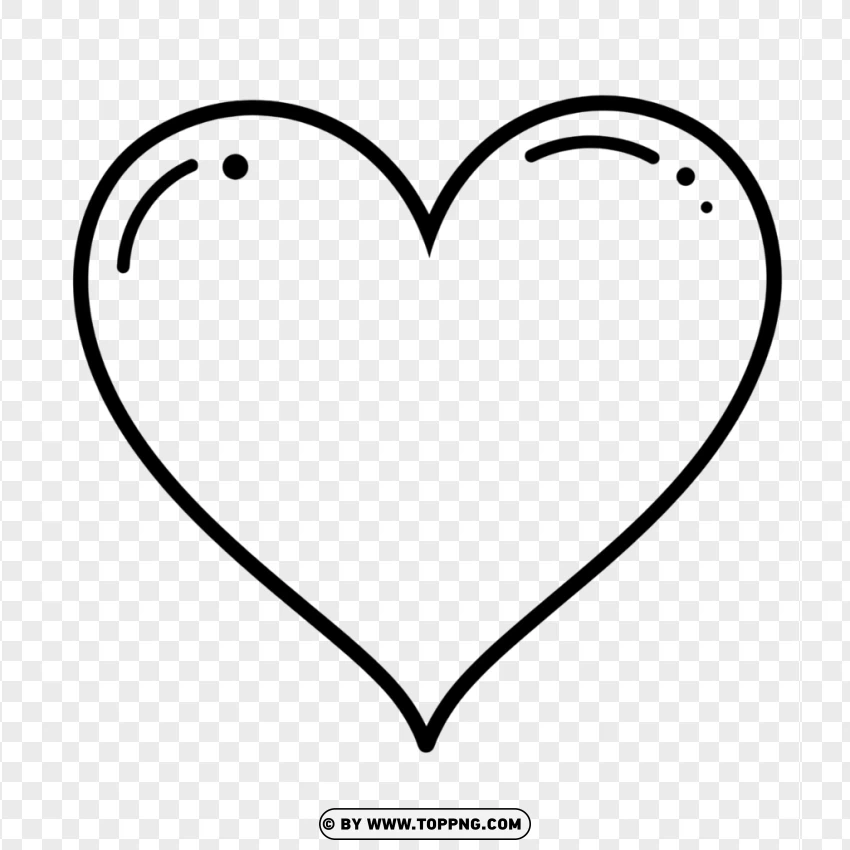 Blank Heart Coloring Page With Simple Outline PNG Transparent Background