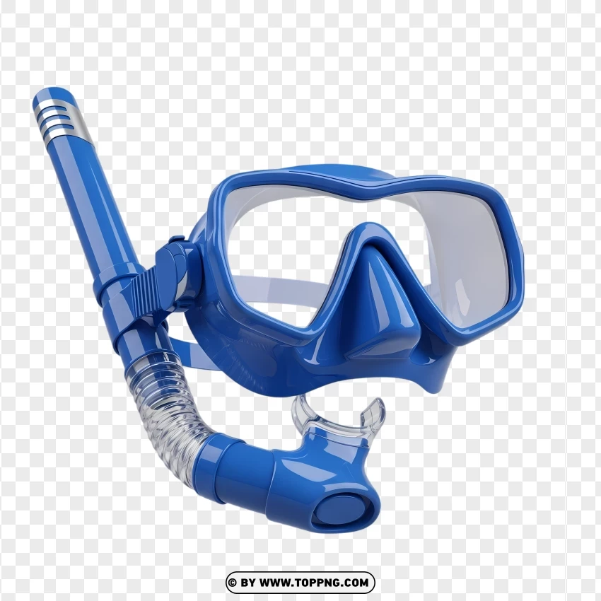 Blue Snorkel Mask Set With Realistic 3d Detail PNG Transparent Background
