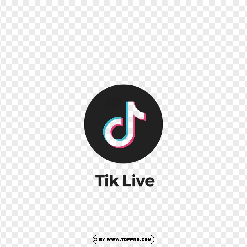 Tiktok Live Round Logo PNG Transparent Background