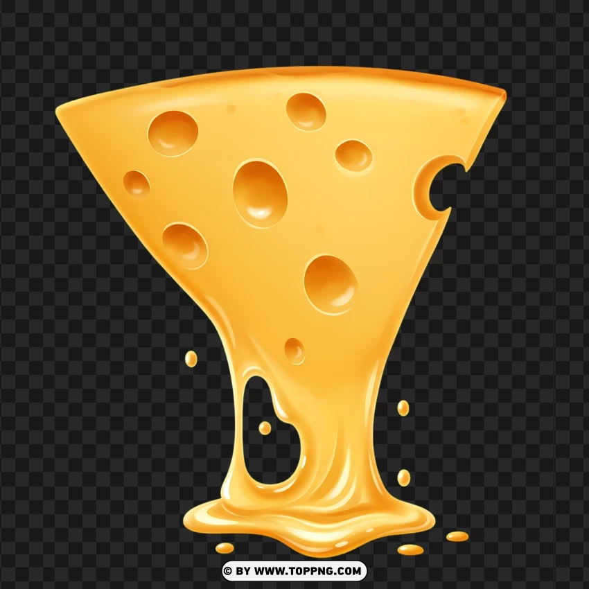 Realistic Melting Cheese Splash PNG Transparent Background