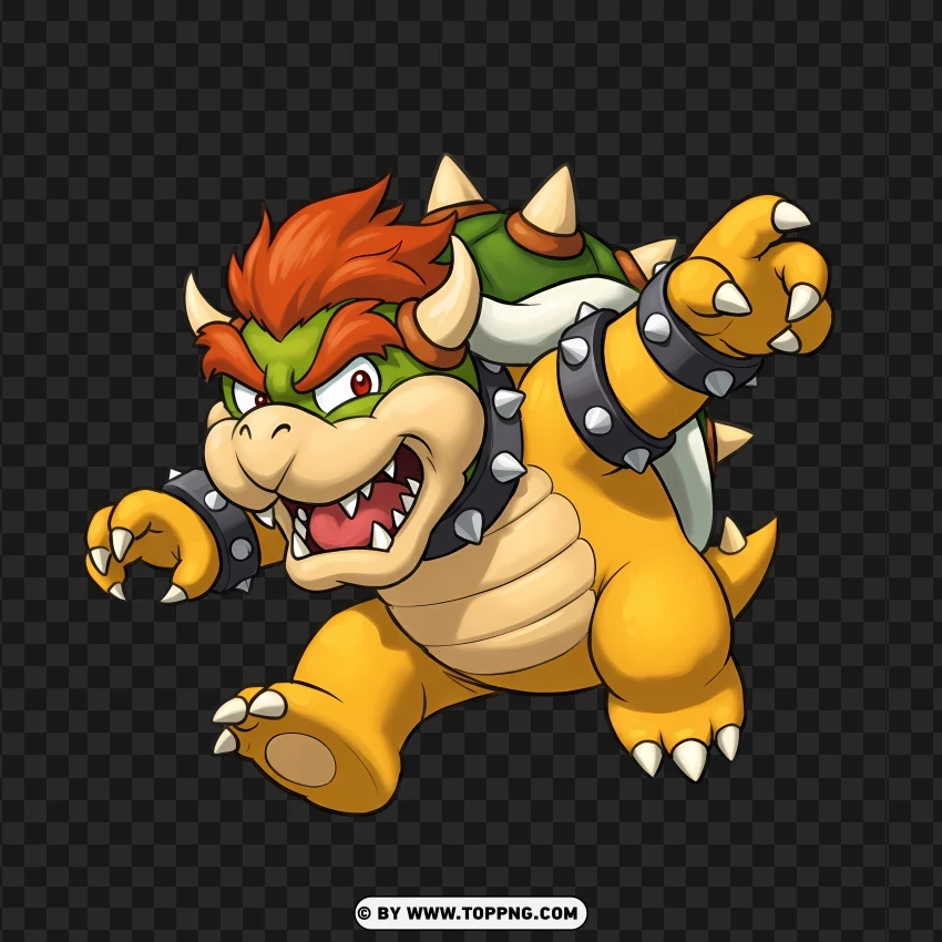 Mini Bowser With A Royal Crown Vector PNG Transparent Background