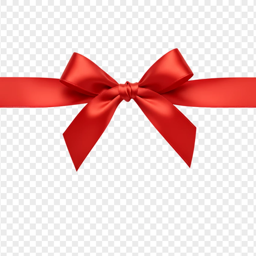 Simple Red Gift Ribbon Bow PNG Transparent Background