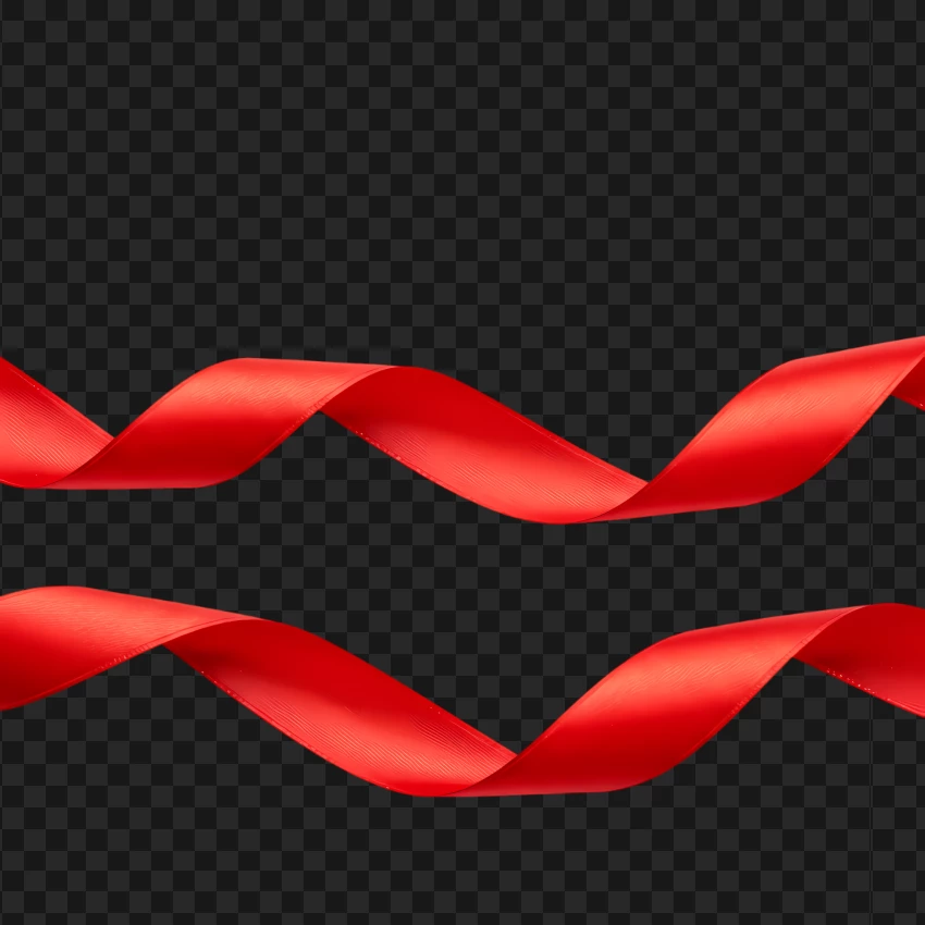 Twisted Red Satin Ribbon Decoration PNG Transparent Background