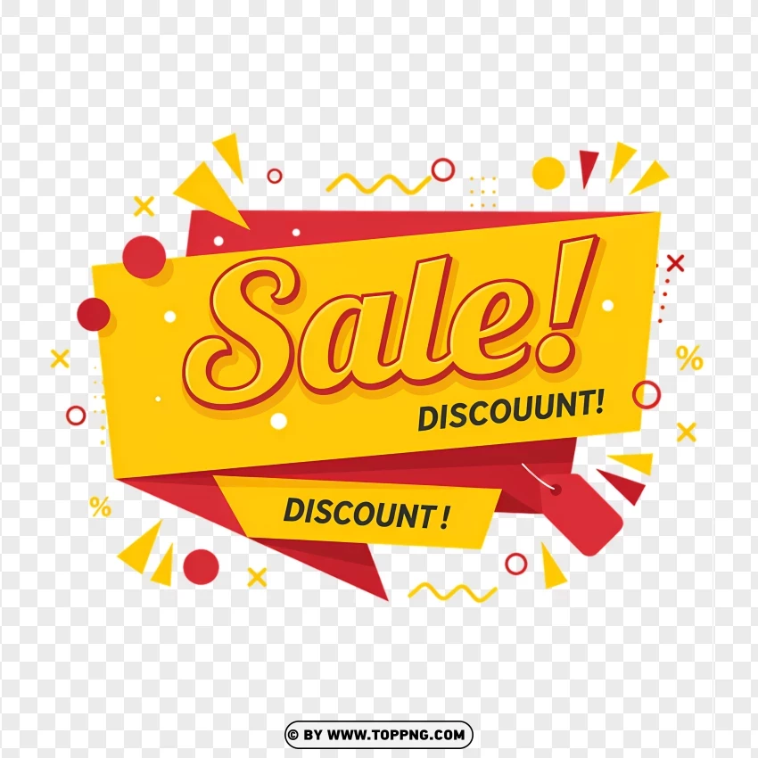 Yellow Sale Tag With Discount Icon PNG Transparent Background