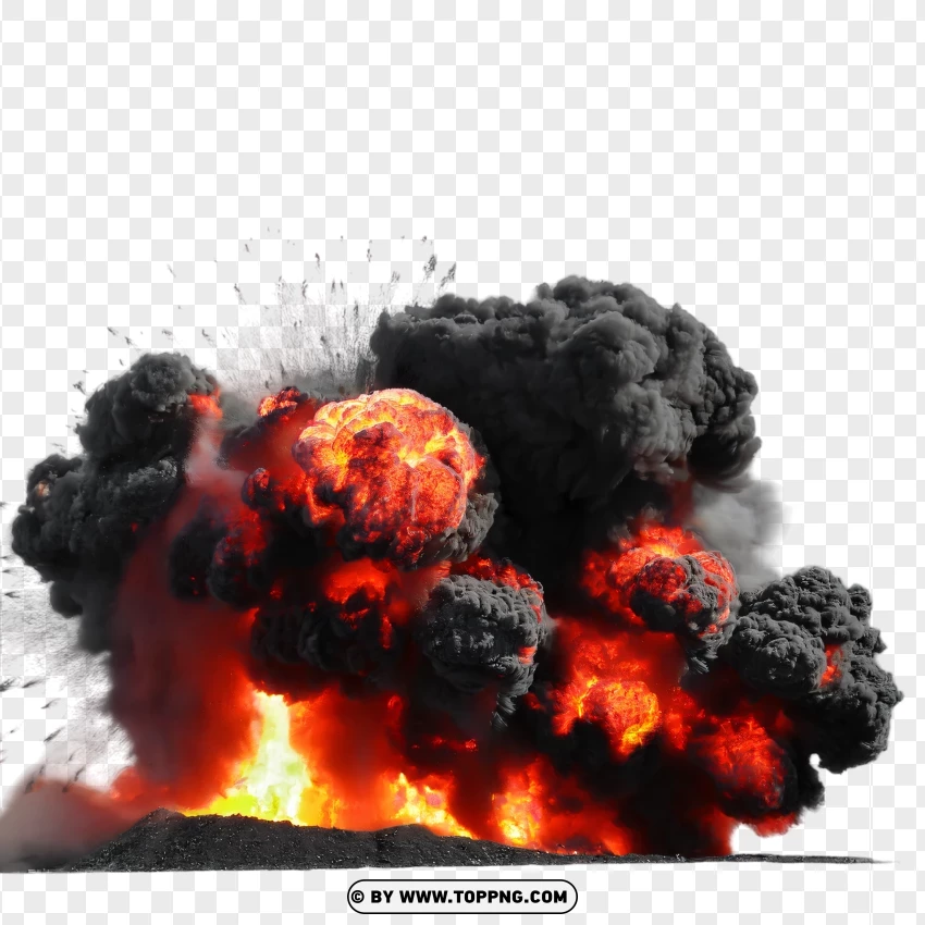 Dynamic Smoke And Fire Explosion PNG Transparent Background