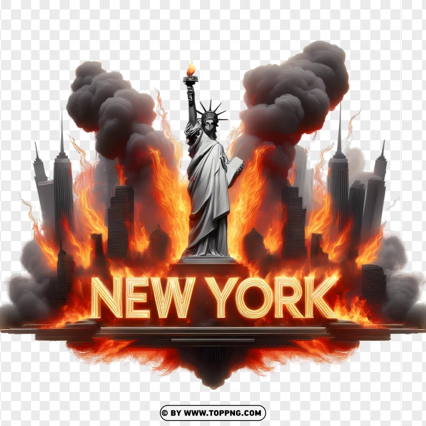 New York City Firestorm PNG Transparent Background