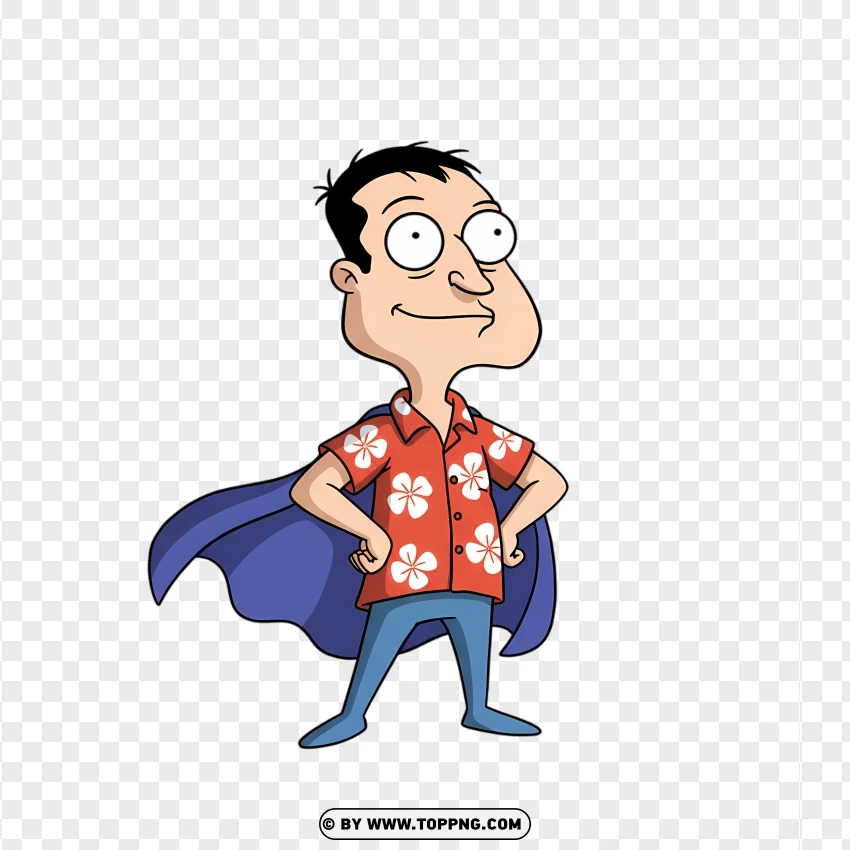 Glenn Quagmire In A Cape Classic Cartoon PNG Transparent Background