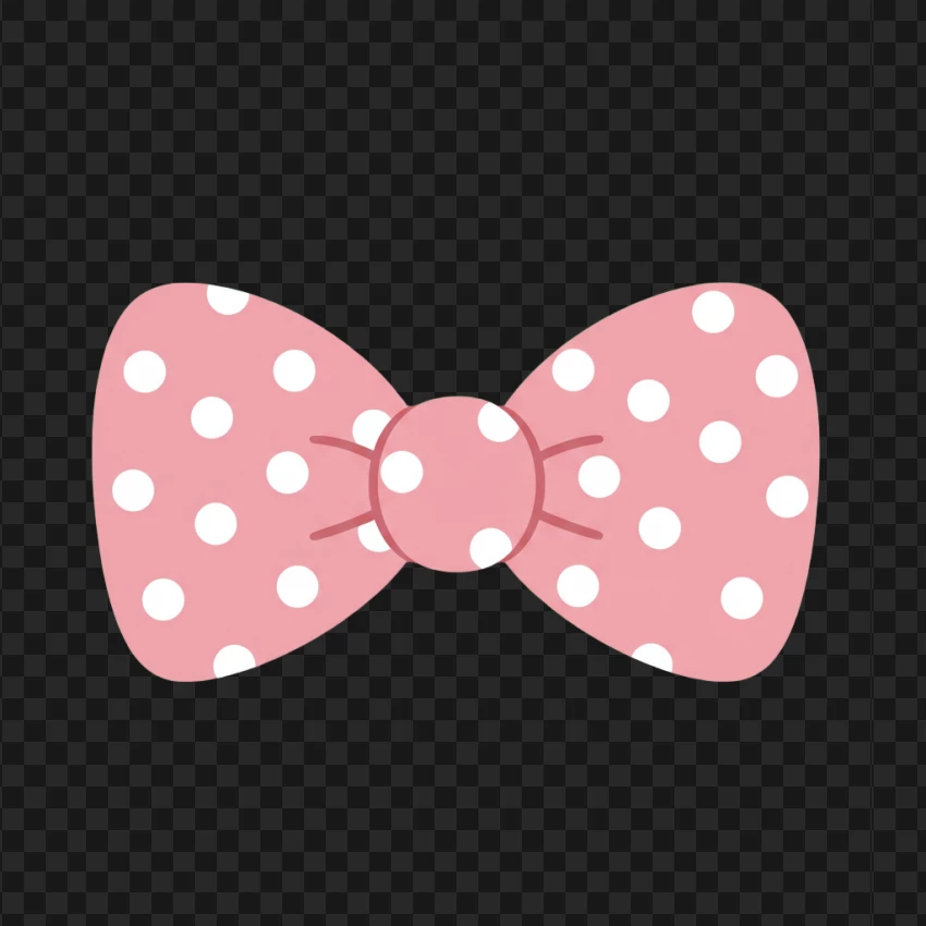 Pink Polka Dotted Hello Kitty Bow PNG Transparent Background