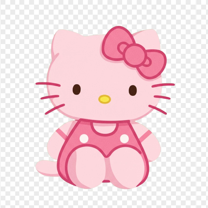 Hello Kitty Sitting Plush PNG Transparent Background