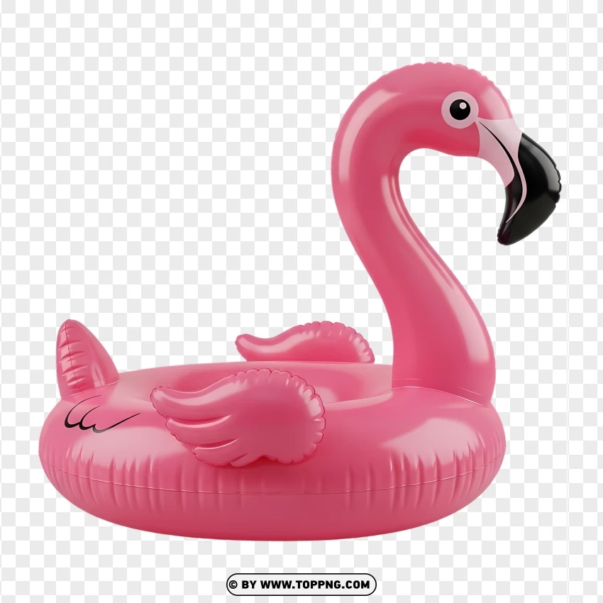 Pink Flamingo Pool Float In 3d Cartoon Style PNG Transparent Background