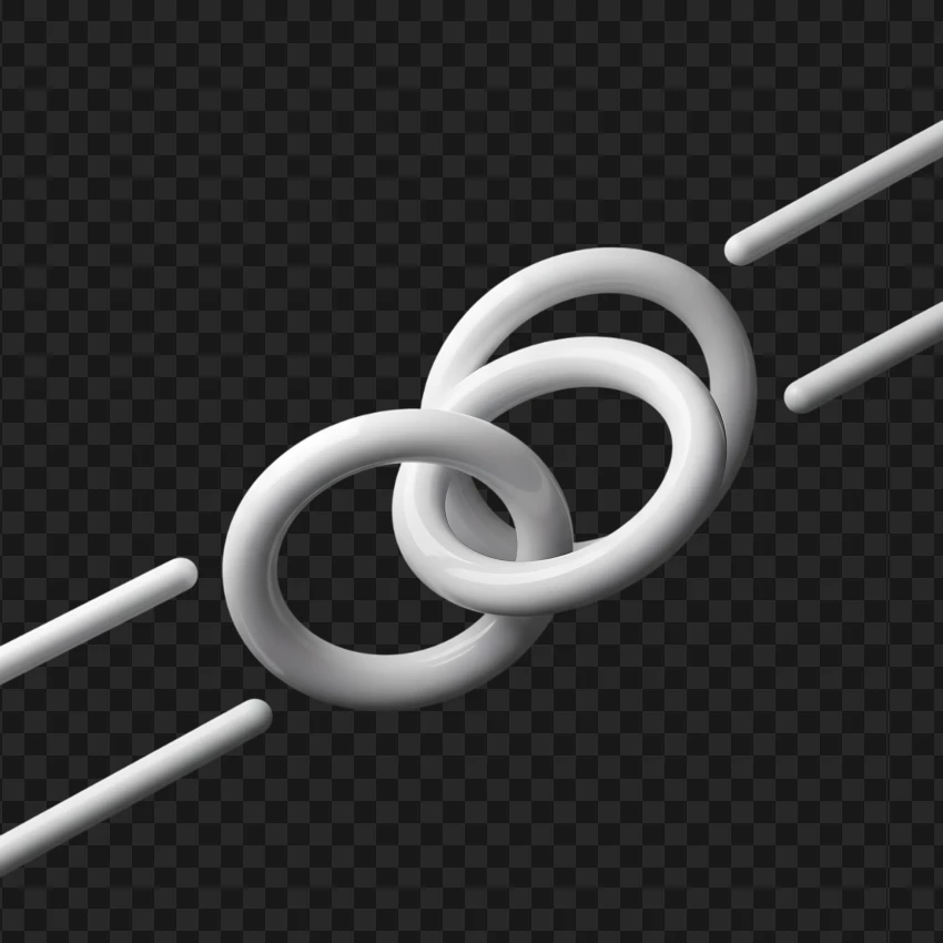 3d Rings Line Art Black And White PNG Transparent Background