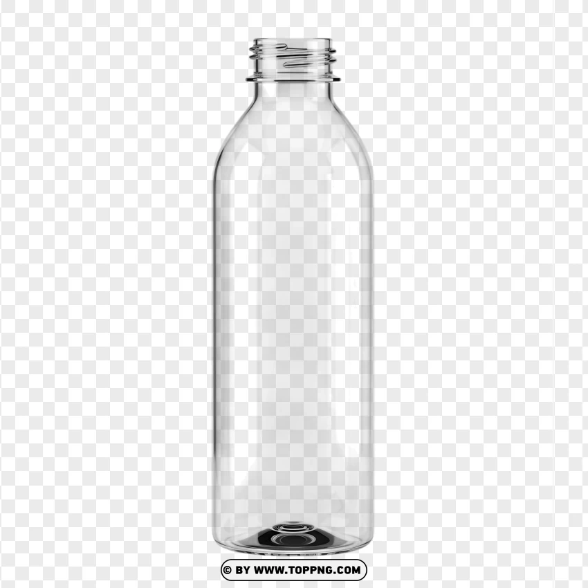 Clear Glass Water Bottle With Silver Cap PNG Transparent Background
