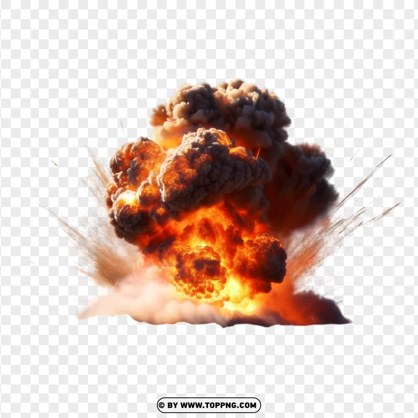 Explosive Fireball With Smoke PNG Transparent Background