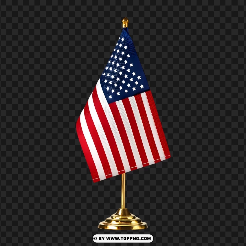 Gold-base Miniature United States Flag PNG Transparent Background