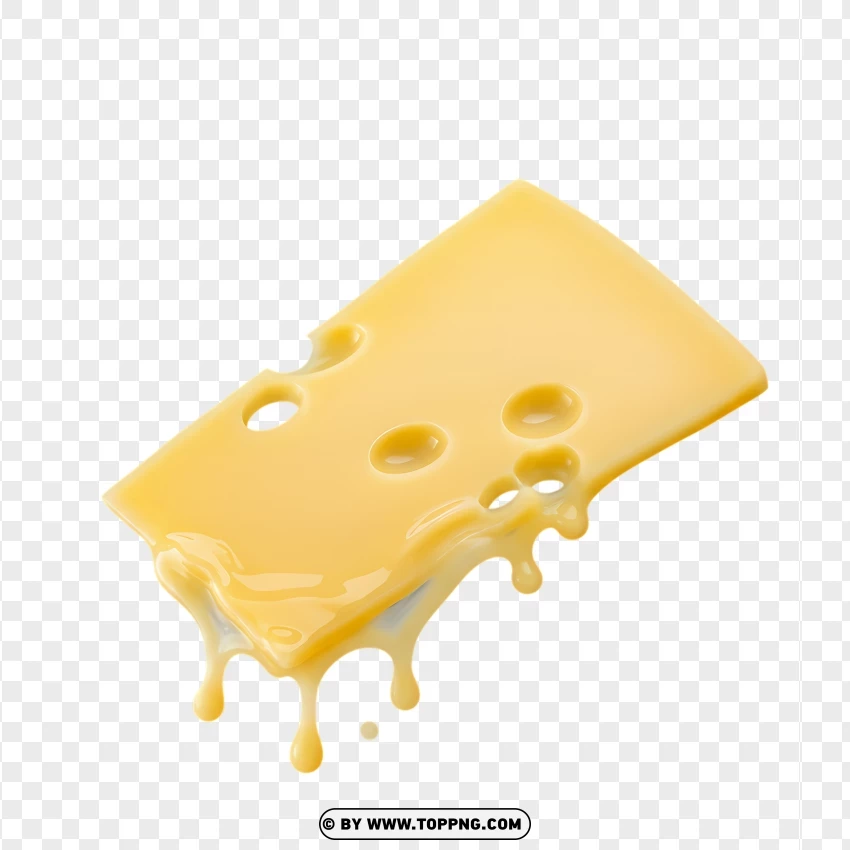 Close Up Of Melting Swiss Cheese Wedge PNG Transparent Background