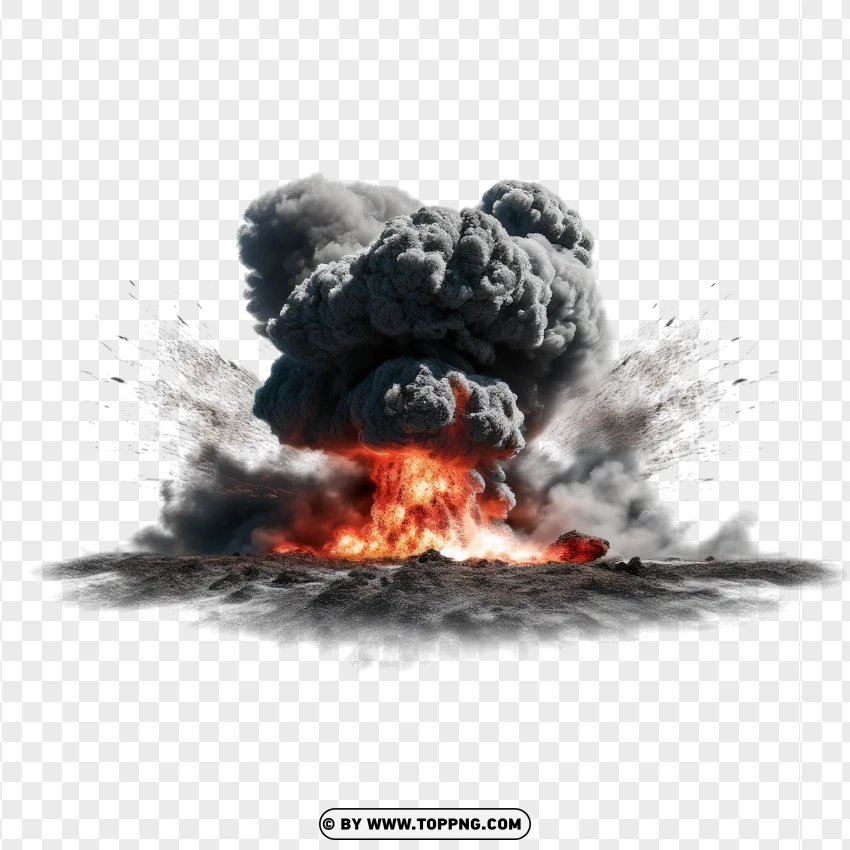 Black Fire Smoke Explosion PNG Transparent Background