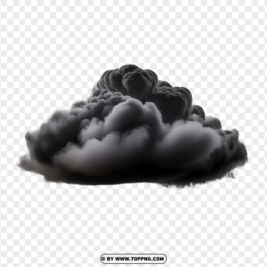 Dense Dark Smoke Cluster Design PNG Transparent Background