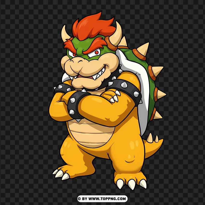 Mini Bowser Ready To Fight PNG Transparent Background