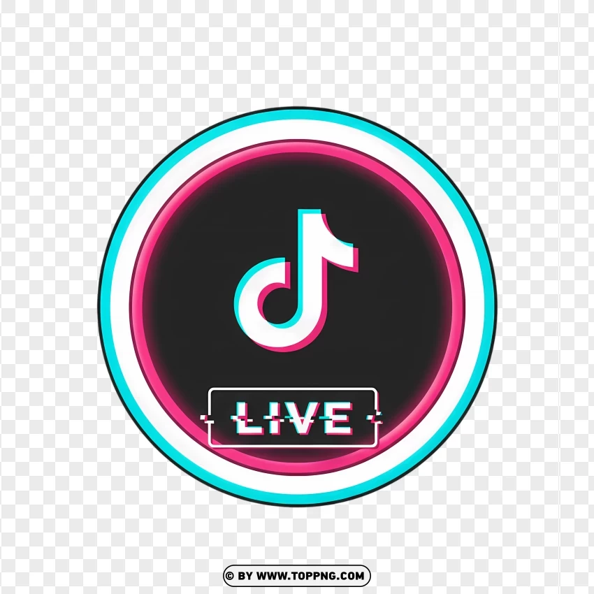 Tiktok Live Circle Play Icon PNG Transparent Background