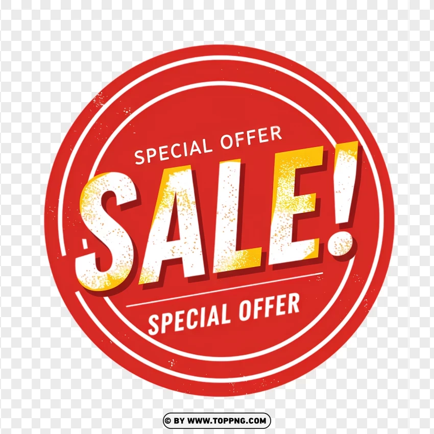 Special Offer Sale With Red Circular Label PNG Transparent Background