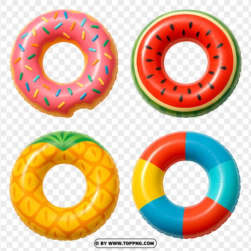 Inflatable Donut Floats With Pineapple Design PNG Transparent Background
