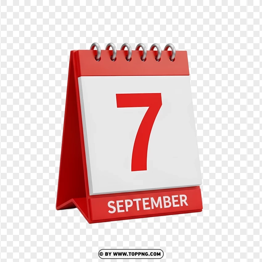7 September Elegant Planner Calendar Icon In Vibrant Color PNG Transparent Background