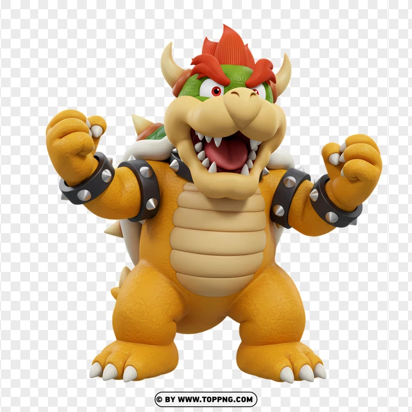 Mini Bowser Standing Confidently Digital Art PNG Transparent Background