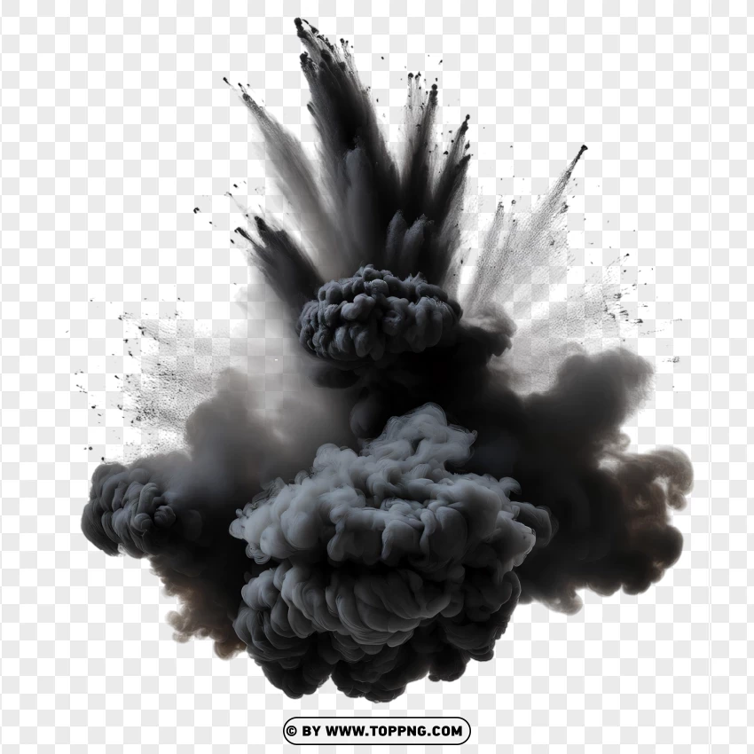 Dark Smoke Ball Explosion Effect PNG Transparent Background