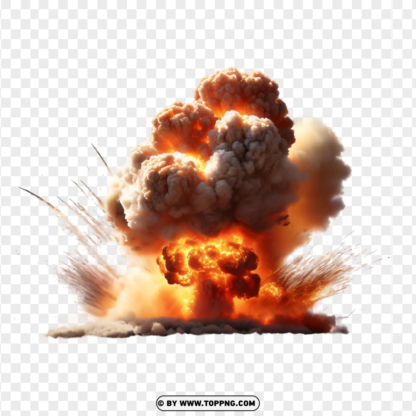 Intense Fireball Blast Effect PNG Transparent Background