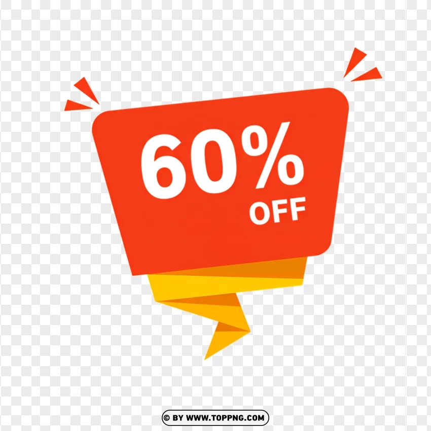 60% Off Sale Tag For Special Discounts PNG Transparent Background