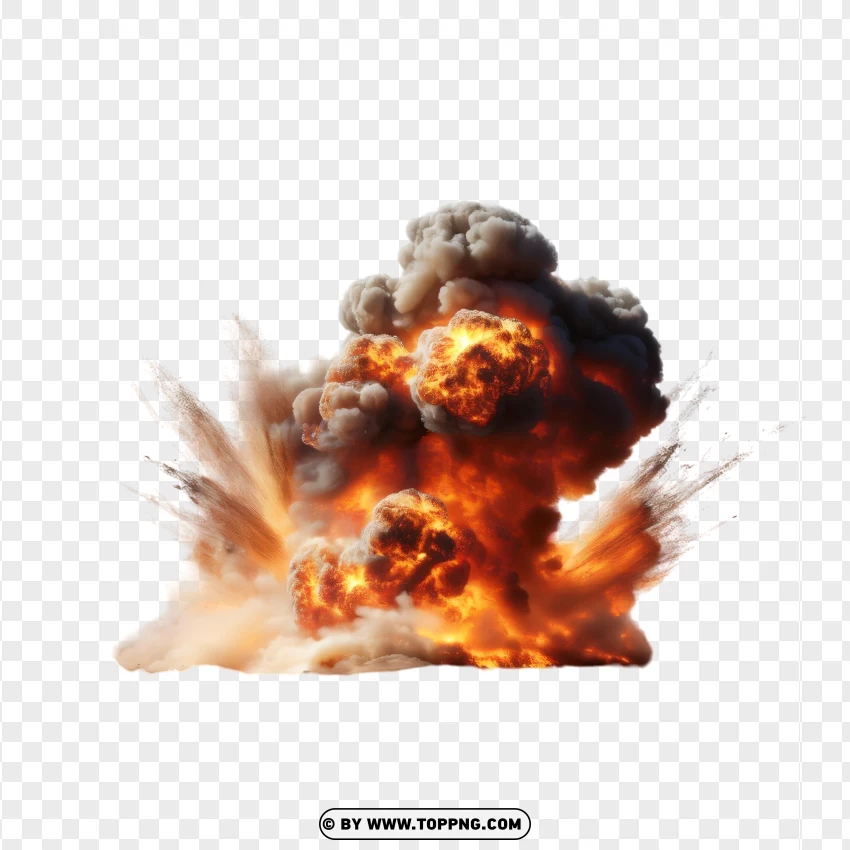 Bright Flame Explosion With Sparks PNG Transparent Background