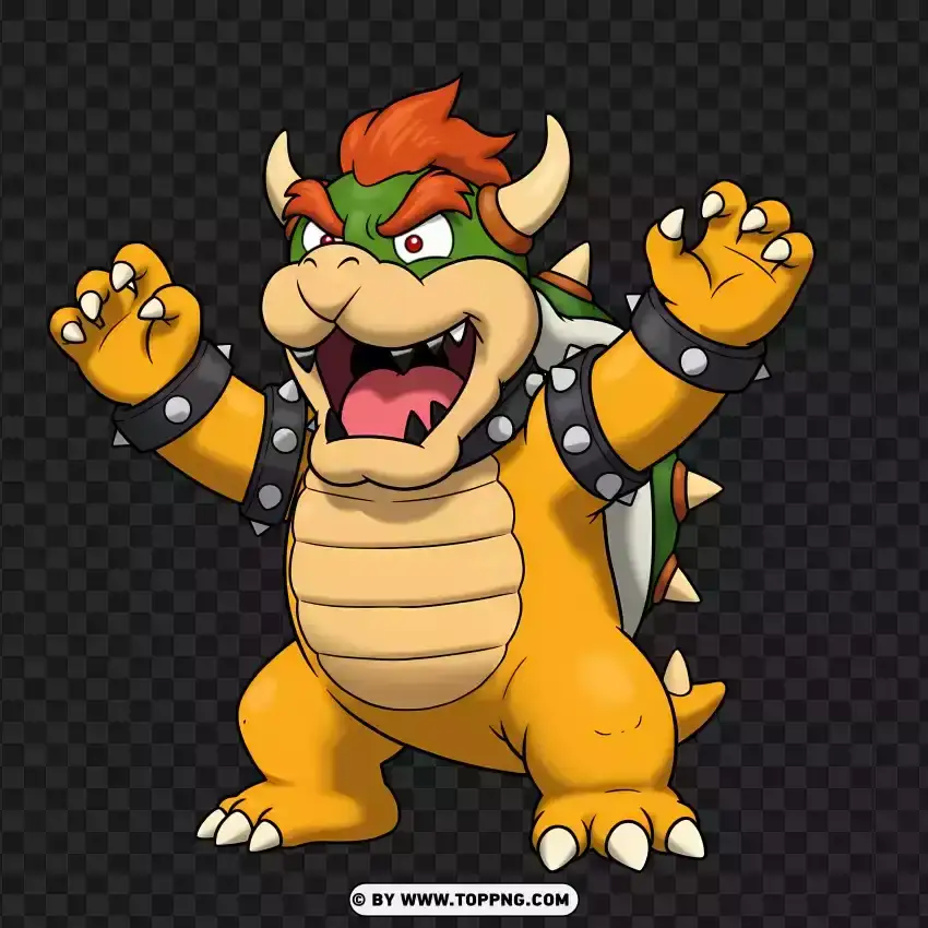 Mini Bowser Battle Ready Silhouette PNG Transparent Background