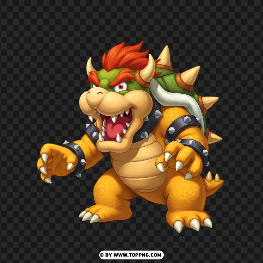 Mini Bowser In Aggressive Pose Clipart PNG Transparent Background