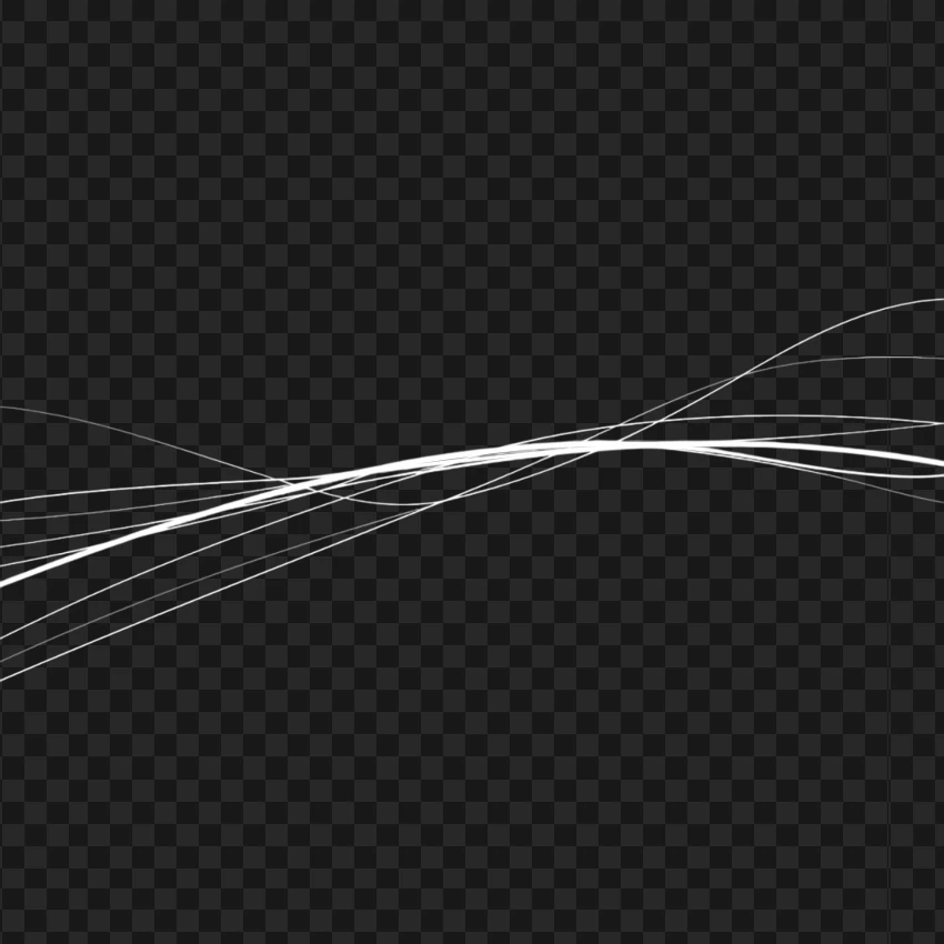 Glowing Horizontal White Lines Abstract Flow PNG Transparent Background