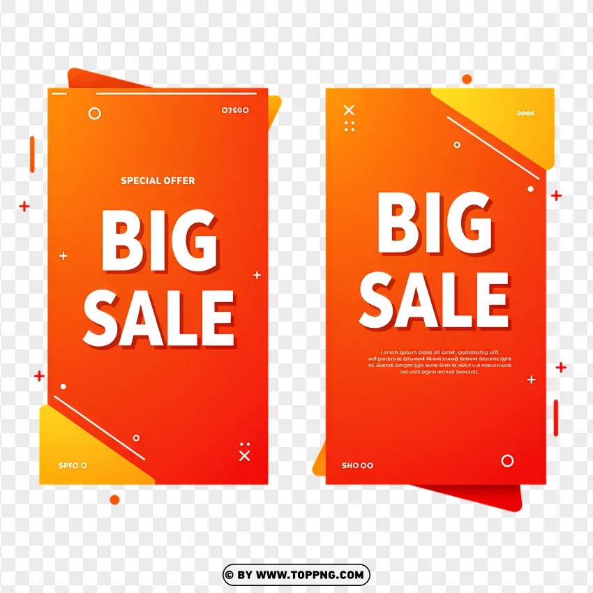 Big Sale Vertical Banners For Promotions PNG Transparent Background